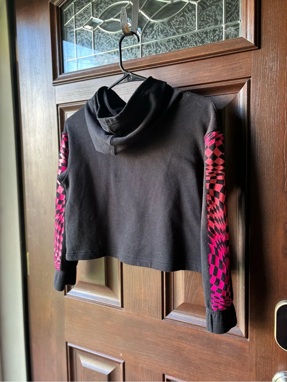 Converse Girls Black And Pink Hoodie M